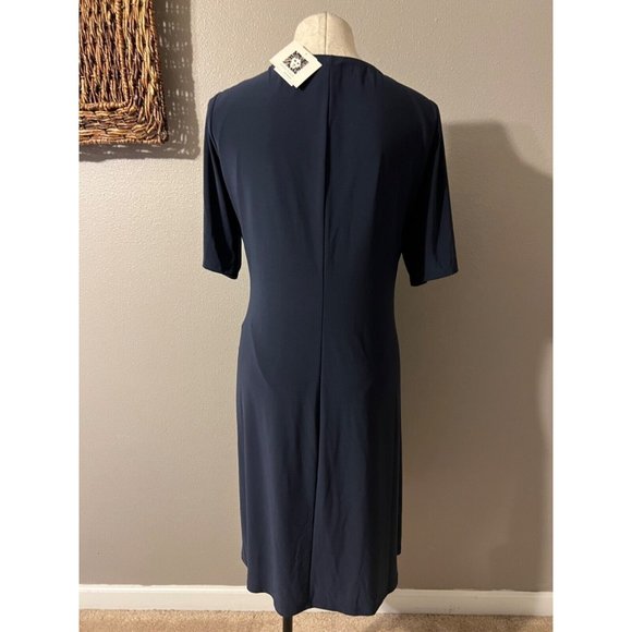 Anne Klein Dress 16 MaryEllen Navy Blue Short Sleeve Career Church NWT NEW - Picture 8 of 13